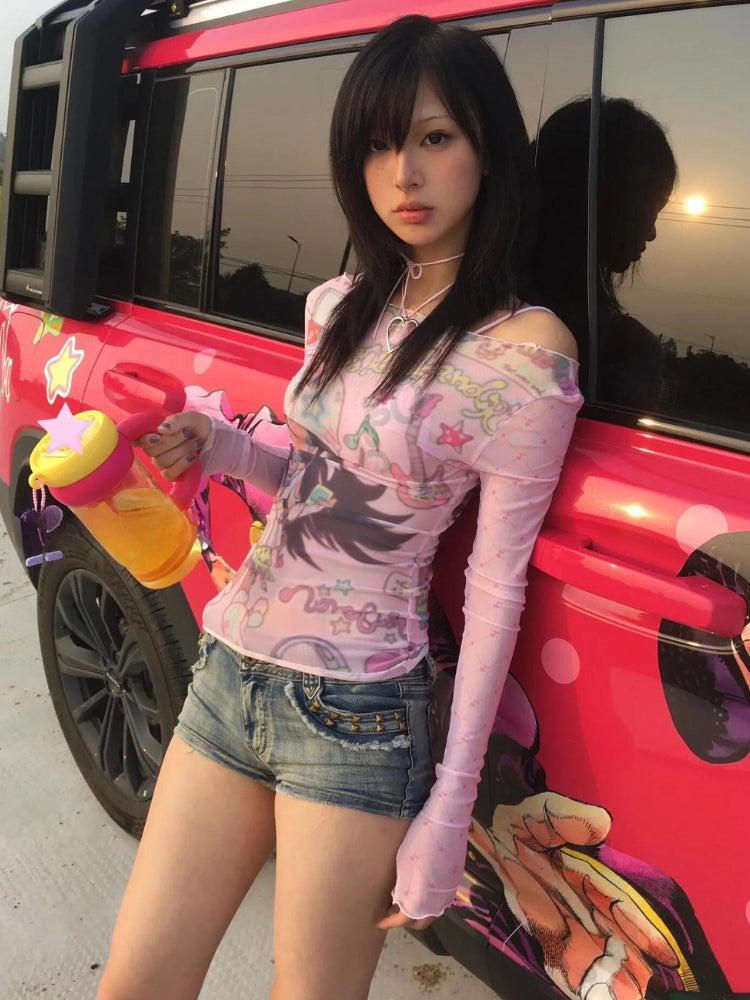 Stylish Work Outfits, Outfit Summer Ideas Pink Mesh Top