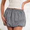 Stylish Work Outfits, Outfit Summer Ideas Plaid Bubble Mini Skirt