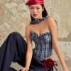 Stylish Work Outfits, Outfit Summer Ideas Plaid Corset Top