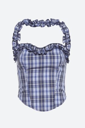 Stylish Work Outfits, Outfit Summer Ideas Plaid Corset Top
