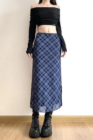 Stylish Work Outfits, Outfit Summer Ideas Plaid Midi Skirt