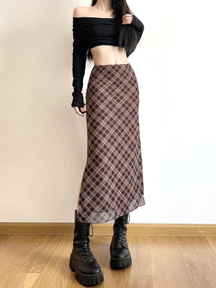 Stylish Work Outfits, Outfit Summer Ideas Plaid Midi Skirt Stylish Work Outfits, Outfit Summer Ideas Plaid Midi Skirt