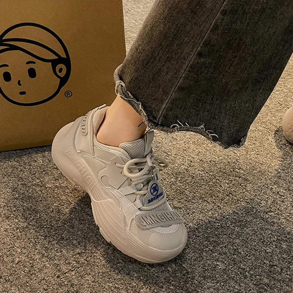 Stylish Work Outfits, Outfit Summer Ideas Platform Lace Up Sneakers Stylish Work Outfits, Outfit Summer Ideas Platform Lace Up Sneakers