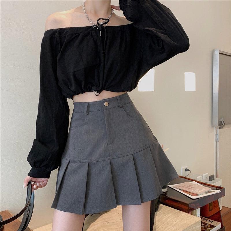 Stylish Work Outfits, Outfit Summer Ideas Pleated College Mini Skirt