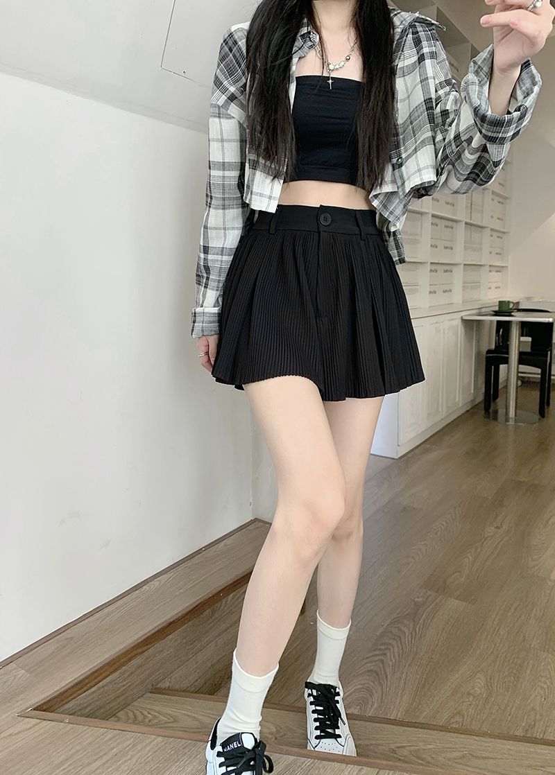 Stylish Work Outfits, Outfit Summer Ideas Pleated Mini Skort Stylish Work Outfits, Outfit Summer Ideas Pleated Mini Skort