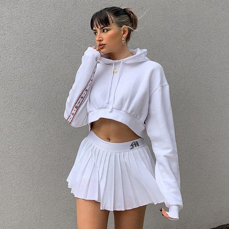 Stylish Work Outfits, Outfit Summer Ideas Pleated White Mini Tennis Skirt Stylish Work Outfits, Outfit Summer Ideas Pleated White Mini Tennis Skirt