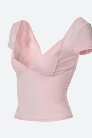 Stylish Work Outfits, Outfit Summer Ideas Plunge Neck Bodycon Top