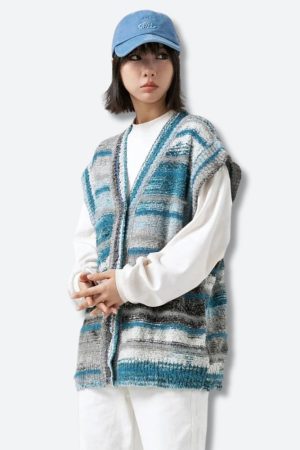 Stylish Work Outfits, Outfit Summer Ideas Plush Knitted Cardigan Vest