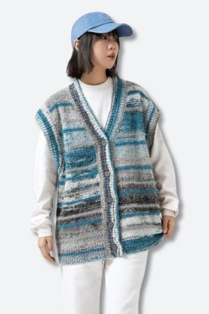Stylish Work Outfits, Outfit Summer Ideas Plush Knitted Cardigan Vest