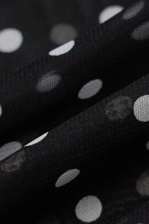 Stylish Work Outfits, Outfit Summer Ideas Polka Dot Backless Sheer Maxi Dress