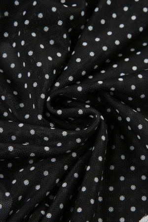 Stylish Work Outfits, Outfit Summer Ideas Polka Dot Mesh Top
