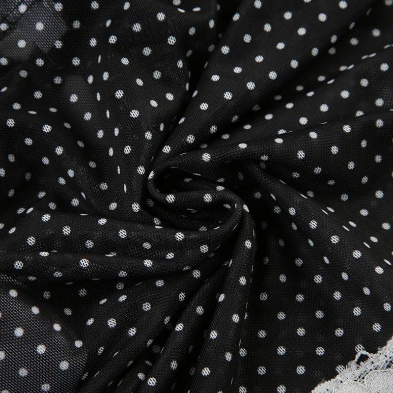 Stylish Work Outfits, Outfit Summer Ideas Polka Dot Mesh Top Stylish Work Outfits, Outfit Summer Ideas Polka Dot Mesh Top