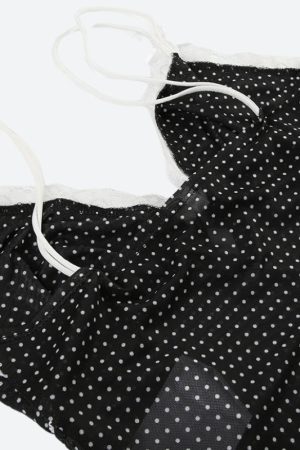 Stylish Work Outfits, Outfit Summer Ideas Polka Dot Mesh Top