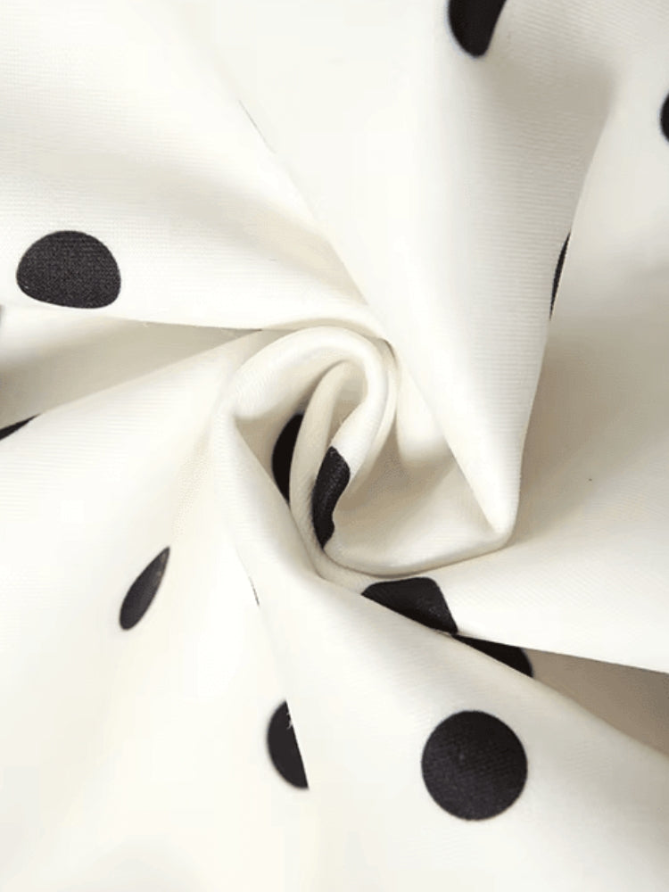 Stylish Work Outfits, Outfit Summer Ideas Polka Dot Preppy Mini Dress Stylish Work Outfits, Outfit Summer Ideas Polka Dot Preppy Mini Dress