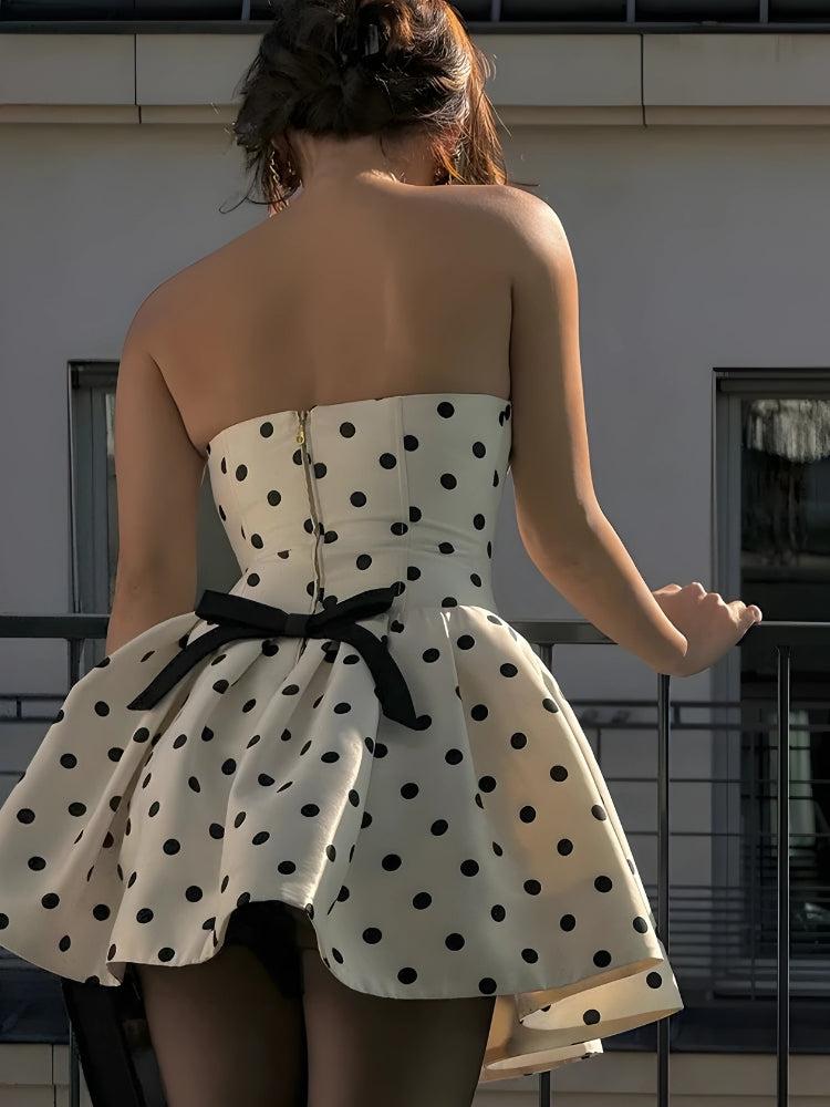 Stylish Work Outfits, Outfit Summer Ideas Polka Dot Preppy Mini Dress Stylish Work Outfits, Outfit Summer Ideas Polka Dot Preppy Mini Dress