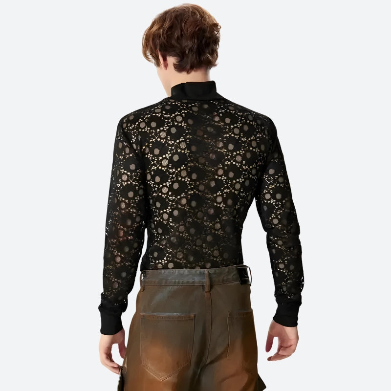 Stylish Work Outfits, Outfit Summer Ideas Polka Dots Lace Sheer Top