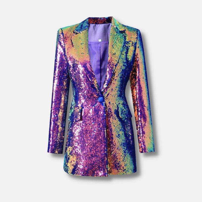 Stylish Work Outfits, Outfit Summer Ideas Premium Sequin Long Blazer