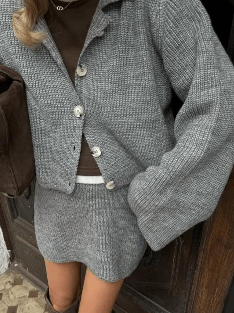 Stylish Work Outfits, Outfit Summer Ideas Preppy Knitted Cardigan & Mini Skirt Two Piece Set Stylish Work Outfits, Outfit Summer Ideas Preppy Knitted Cardigan & Mini Skirt Two Piece Set