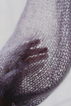 Stylish Work Outfits, Outfit Summer Ideas Puff Sleeved Mesh Knit Sweater