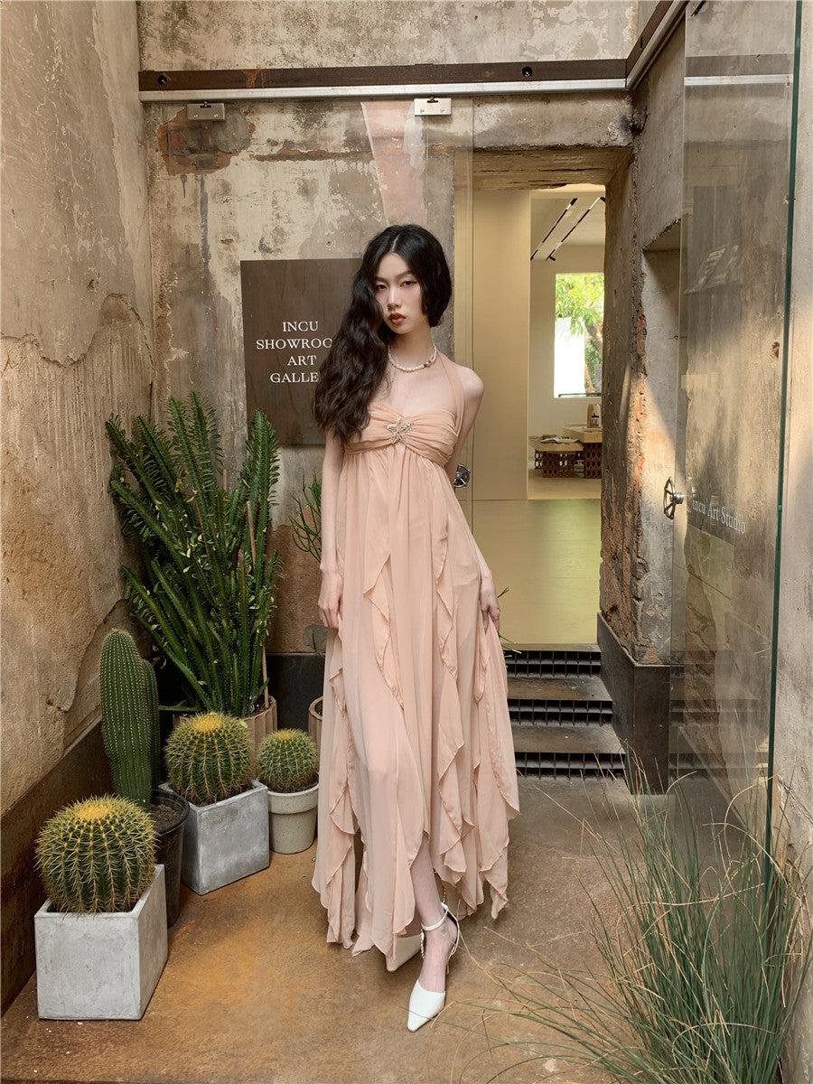 Stylish Work Outfits, Outfit Summer Ideas Pure Backless Chiffon Midi Dress