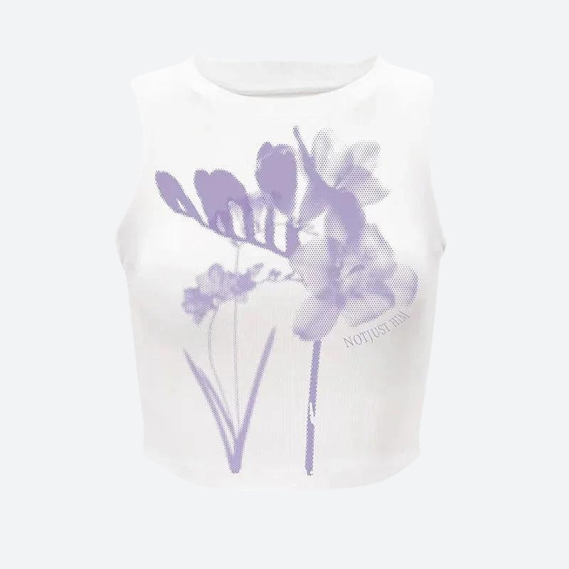 Stylish Work Outfits, Outfit Summer Ideas Purple Flowers Tank Top Stylish Work Outfits, Outfit Summer Ideas Purple Flowers Tank Top