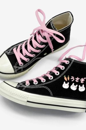 Stylish Work Outfits, Outfit Summer Ideas Rabbit & Carrot Lace Up Canvas Shoes