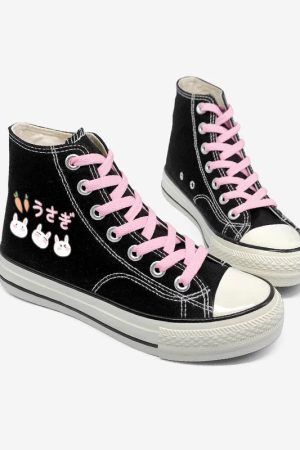 Stylish Work Outfits, Outfit Summer Ideas Rabbit & Carrot Lace Up Canvas Shoes