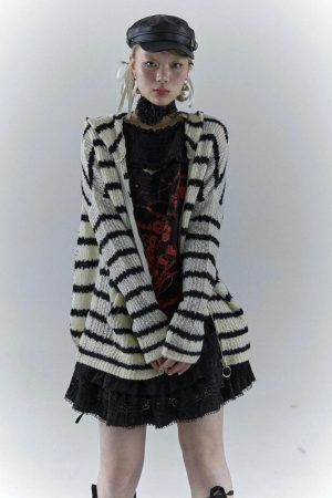 Stylish Work Outfits, Outfit Summer Ideas Rabbit Ears Hooded Cardigan Jacket