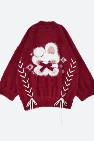 Stylish Work Outfits, Outfit Summer Ideas Rabbit Fluffy Xmas Sweater
