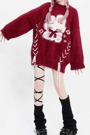 Stylish Work Outfits, Outfit Summer Ideas Rabbit Fluffy Xmas Sweater