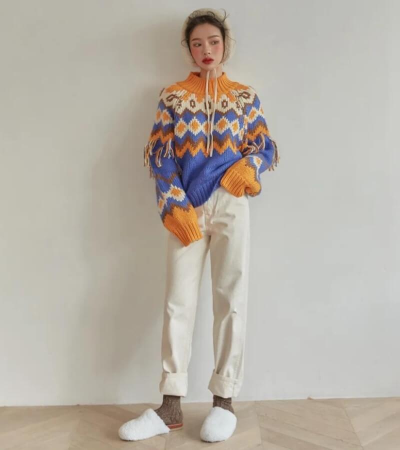 Stylish Work Outfits, Outfit Summer Ideas Retro Pattern Knitted Christmas Sweater Stylish Work Outfits, Outfit Summer Ideas Retro Pattern Knitted Christmas Sweater