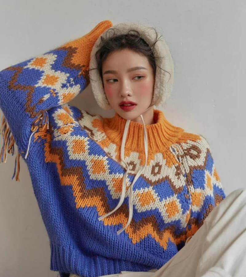 Stylish Work Outfits, Outfit Summer Ideas Retro Pattern Knitted Christmas Sweater Stylish Work Outfits, Outfit Summer Ideas Retro Pattern Knitted Christmas Sweater