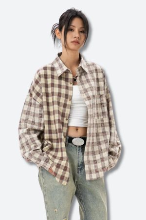 Stylish Work Outfits, Outfit Summer Ideas Retro Plaid Shirt
