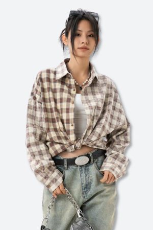 Stylish Work Outfits, Outfit Summer Ideas Retro Plaid Shirt