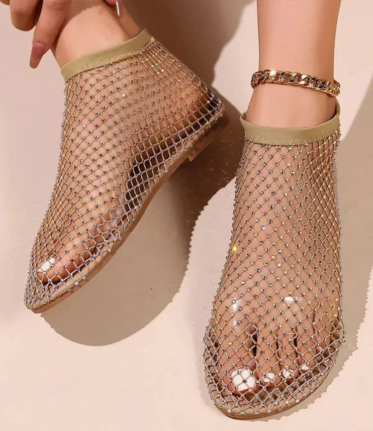 Stylish Work Outfits, Outfit Summer Ideas Rhinestone Fishnet Ballerina Flats Stylish Work Outfits, Outfit Summer Ideas Rhinestone Fishnet Ballerina Flats