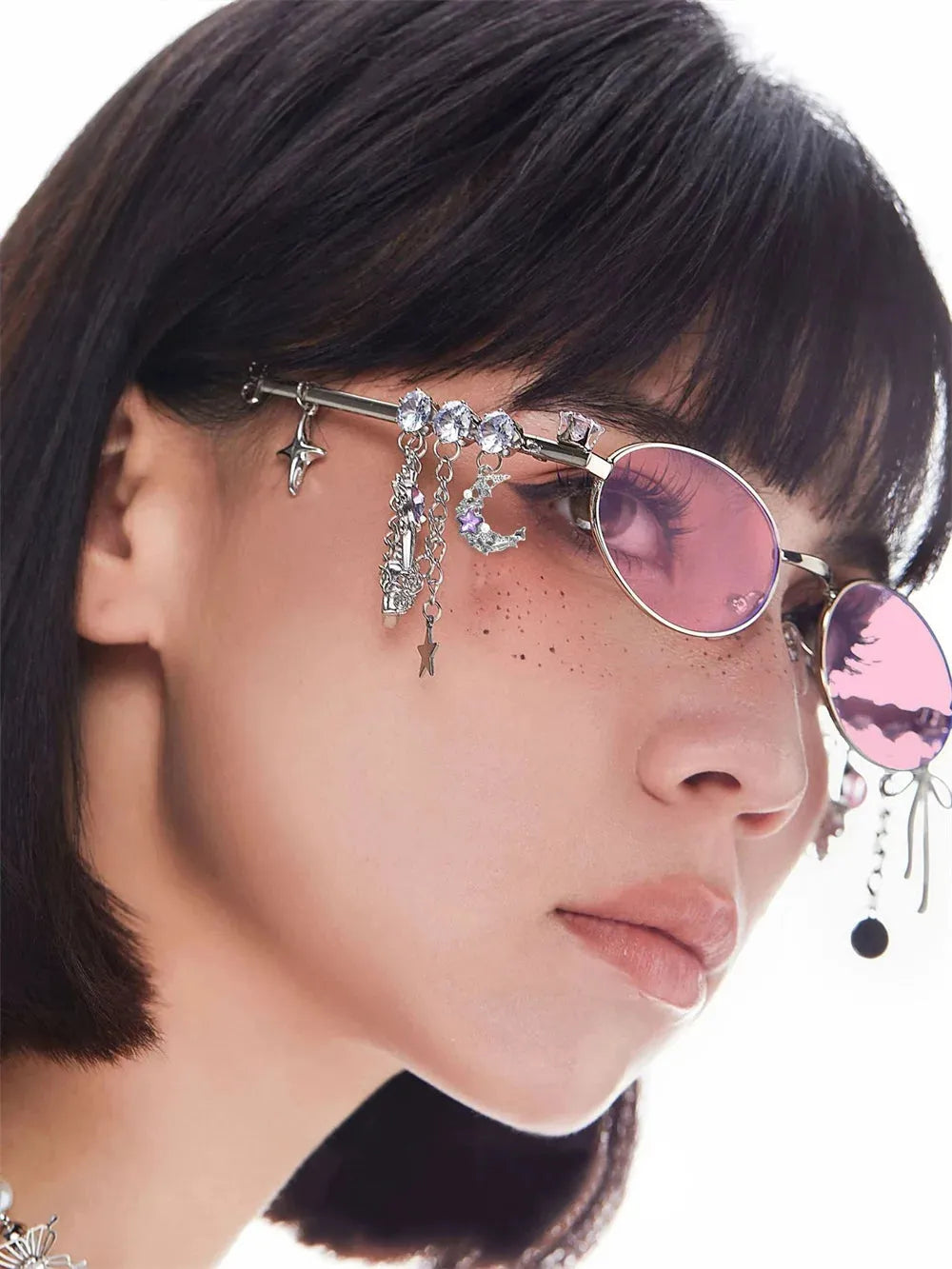 Stylish Work Outfits, Outfit Summer Ideas Rhinestone Oval Glasses