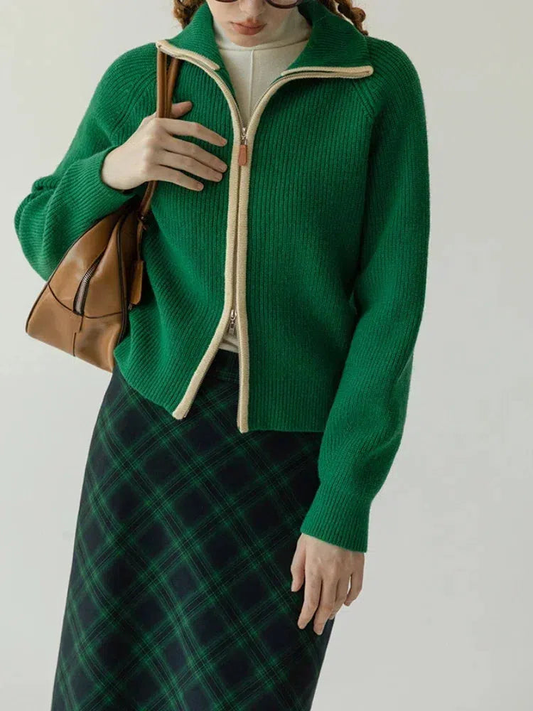 Stylish Work Outfits, Outfit Summer Ideas Ribbed Double Zip-Up Cardigan Stylish Work Outfits, Outfit Summer Ideas Ribbed Double Zip-Up Cardigan