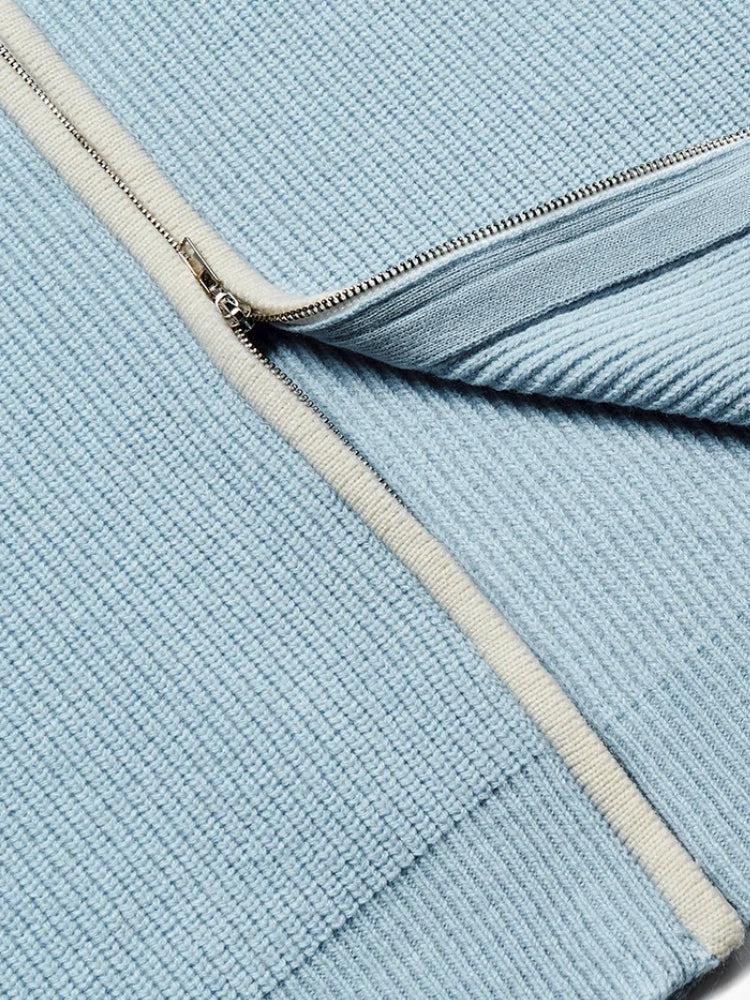 Stylish Work Outfits, Outfit Summer Ideas Ribbed Double Zip-Up Cardigan Stylish Work Outfits, Outfit Summer Ideas Ribbed Double Zip-Up Cardigan