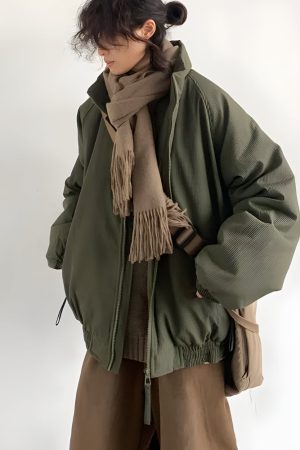 Stylish Work Outfits, Outfit Summer Ideas Ribbed High Neck Jacket