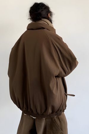 Stylish Work Outfits, Outfit Summer Ideas Ribbed High Neck Jacket