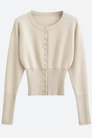 Stylish Work Outfits, Outfit Summer Ideas Ribbed Slim Fit Cardigan
