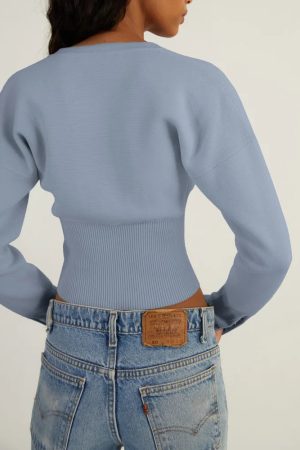 Stylish Work Outfits, Outfit Summer Ideas Ribbed Slim Fit Cardigan