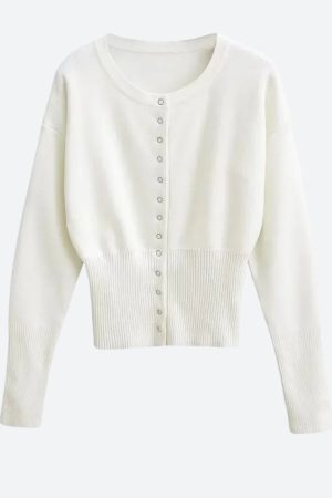 Stylish Work Outfits, Outfit Summer Ideas Ribbed Slim Fit Cardigan