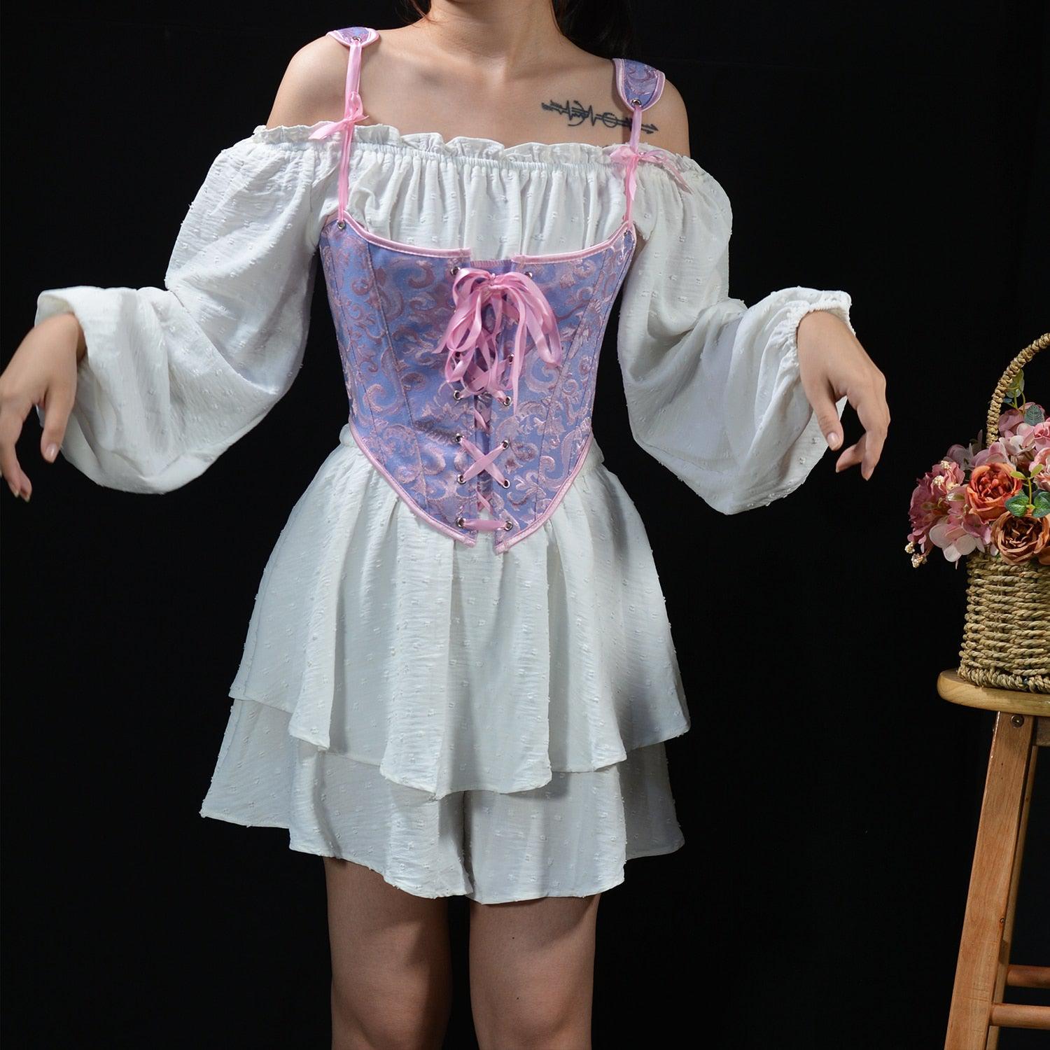 Stylish Work Outfits, Outfit Summer Ideas Ribbon Detailed Corset Top Stylish Work Outfits, Outfit Summer Ideas Ribbon Detailed Corset Top