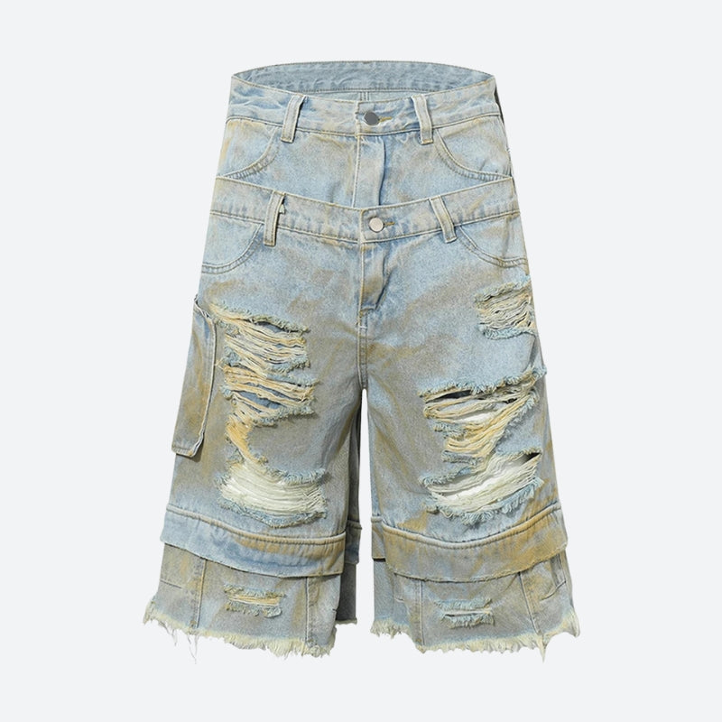 Stylish Work Outfits, Outfit Summer Ideas Ripped Denim Shorts