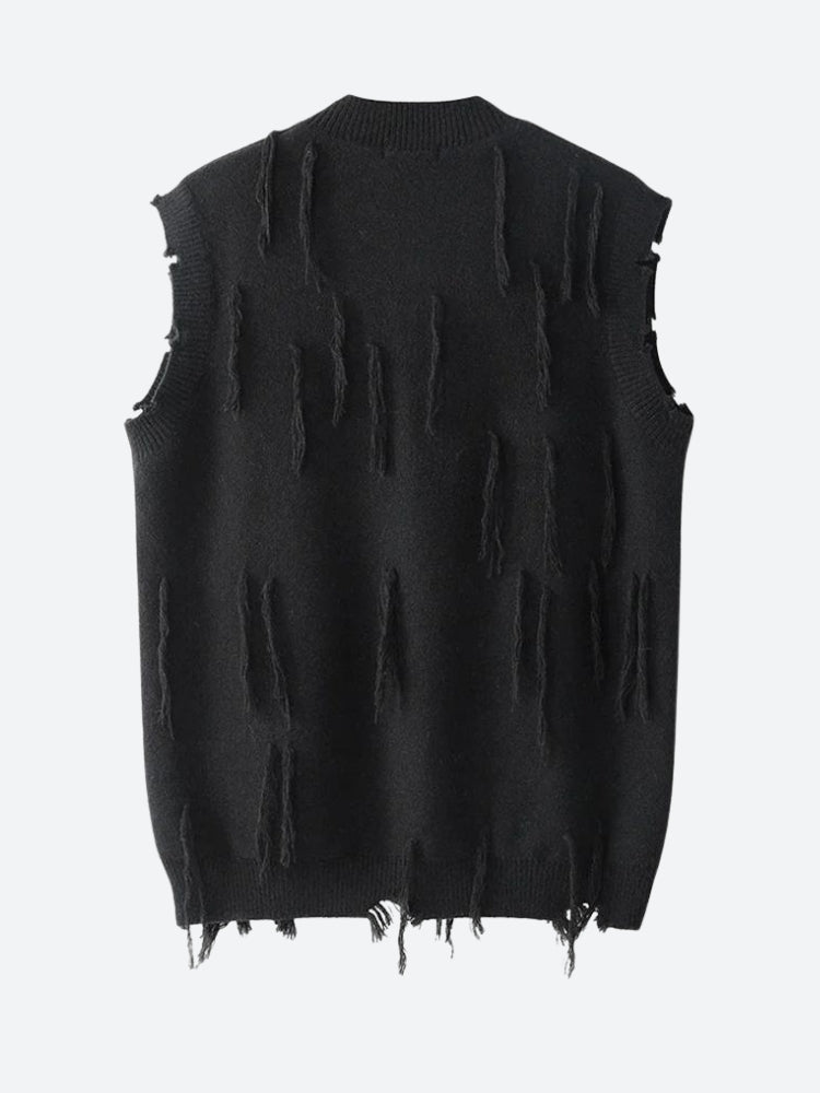 Stylish Work Outfits, Outfit Summer Ideas Ripped Tasseled Sweater Vest Stylish Work Outfits, Outfit Summer Ideas Ripped Tasseled Sweater Vest