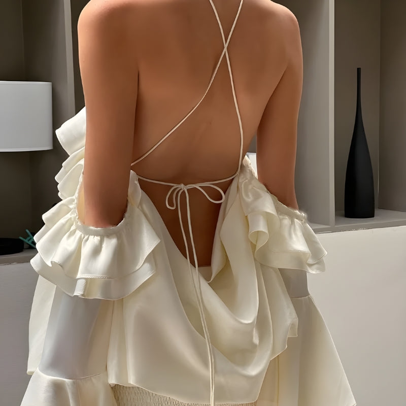 Stylish Work Outfits, Outfit Summer Ideas Rose Ruffled Mini Dress