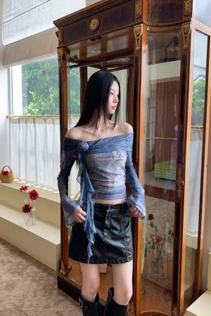 Stylish Work Outfits, Outfit Summer Ideas Rose Ruffled Off Shoulder Top