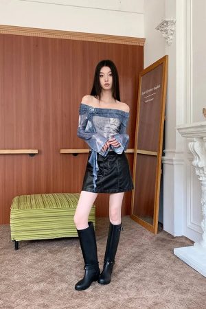 Stylish Work Outfits, Outfit Summer Ideas Rose Ruffled Off Shoulder Top