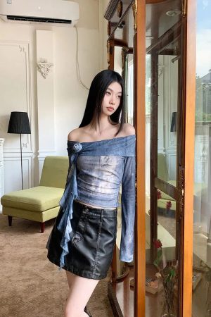 Stylish Work Outfits, Outfit Summer Ideas Rose Ruffled Off Shoulder Top